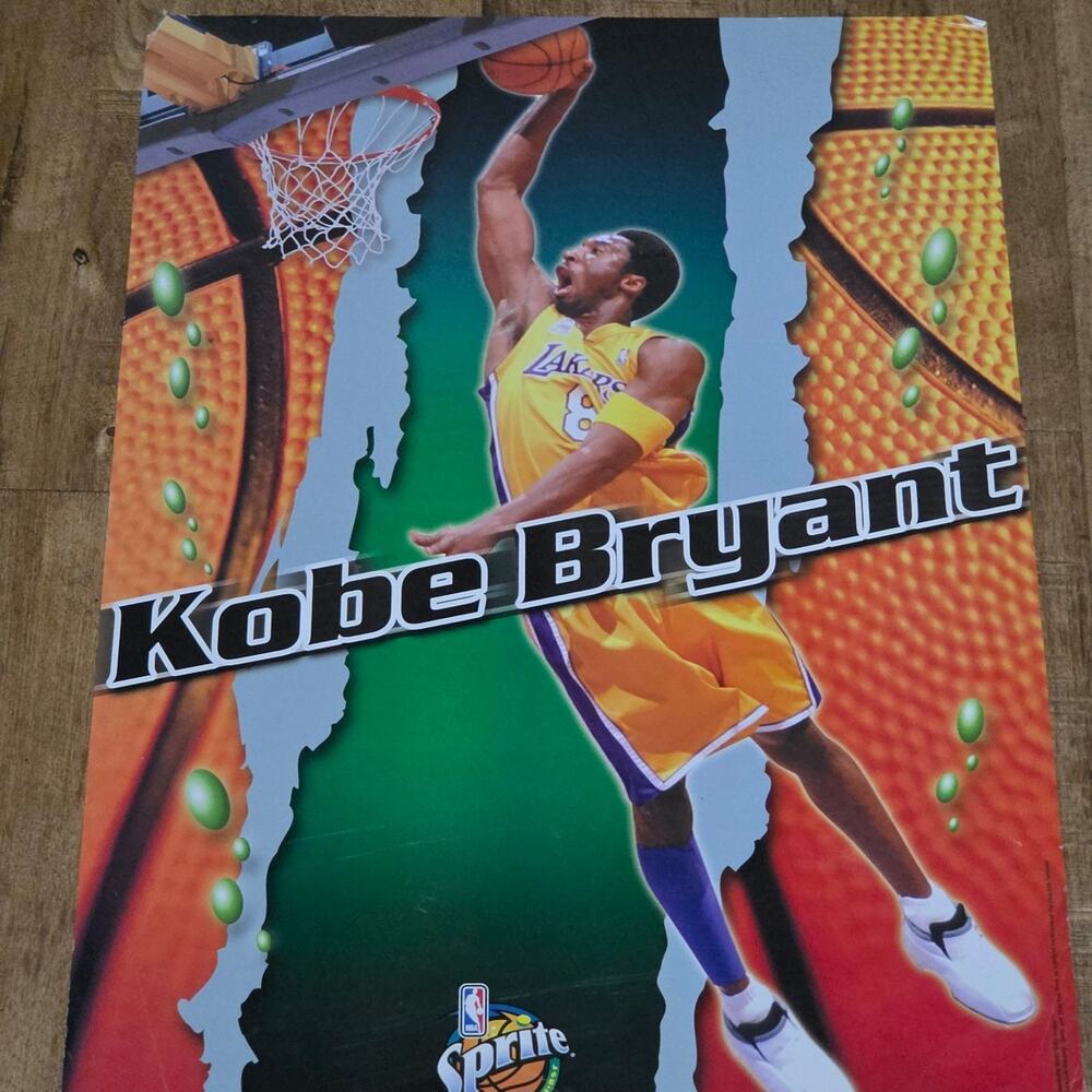 Vtg 2002 Kobe Bryant Los Angeles Lakers Sprite Coca-Cola Poster
